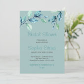 Invitation Fête des mariées verte Feuille moderne Botanique (Debout devant)