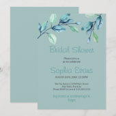 Invitation Fête des mariées verte Feuille moderne Botanique (Devant / Derrière)