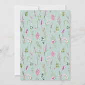 Invitation Fête des mariées verte Fleur sauvage Aquarelle mod (Dos)