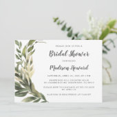 Invitation Fête des mariées verte gracieuse (Debout devant)