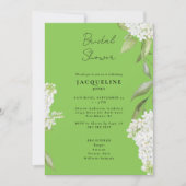 Invitation Fête des mariées verte Hydrangea Blanc (Devant)