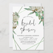 Invitation Fête des mariées verte Magnolia (Devant)
