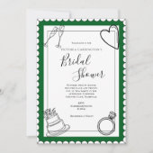 Invitation Fête des mariées verte moderne (Devant)