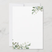 Invitation Fête des mariées verte moderne Eucalyptus (Dos)