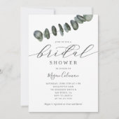 Invitation Fête des mariées verte moderne Eucalyptus (Devant)