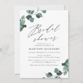 Invitation Fête des mariées verte moderne Eucalyptus (Devant)