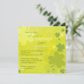 Invitation Fête des mariées verte Shamrock irlandaise (Debout devant)