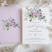Invitation Fête des mariées verte violet Sage Lilacs Invitati
