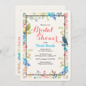 Invitation Fête des mariées verticale du cadre de ressort (Devant / Derrière)