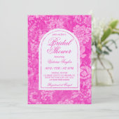 Invitation Fête des mariées victorienne rose magenta (Debout devant)