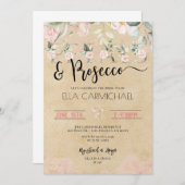 Invitation Fête des mariées Vin Petals Prosecco (Devant / Derrière)