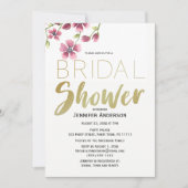 Invitation Fête des mariées vin Rose aquarelle (Devant)