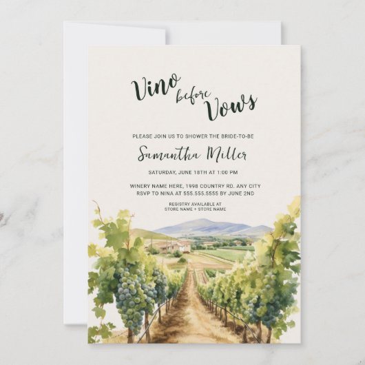 Invitation Fête des mariées vinicole (Devant)
