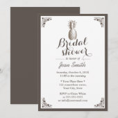 Invitation Fête des mariées vintage ananas (Devant / Derrière)