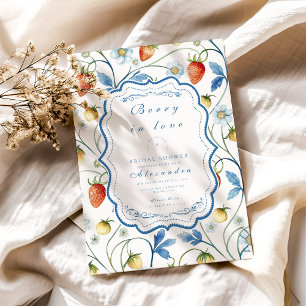Invitation Fête des mariées vintage Berry Garden
