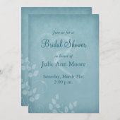 Invitation Fête des mariées Vintage bleue (Devant / Derrière)