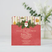 Invitation Fête des mariées Vintage Christmas Père Noël (Debout devant)