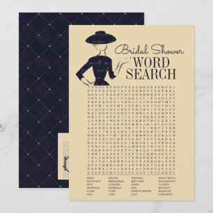 Invitation Fête des mariées Vintage classique - Mot de recher