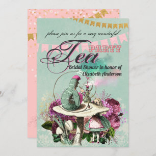 Invitation Fête des mariées Vintage de Tea Party de Hatter Ma