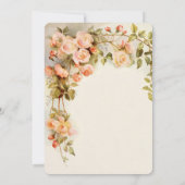 Invitation Fête des mariées vintage Fleurs Roses antiques Flo (Dos)