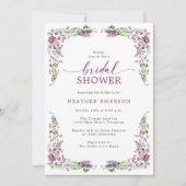 Invitation Fête des mariées Vintage florale (Devant)