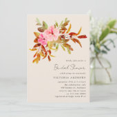 Invitation Fête des mariées vintage Florals (Debout devant)