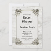 Invitation Fête des mariées Vintage frontière ordonnée (Devant)