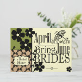 Invitation Fête des mariées vintage Garden (Debout devant)