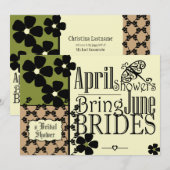 Invitation Fête des mariées vintage Garden (Devant / Derrière)