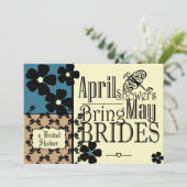 Invitation Fête des mariées vintage Garden (Debout devant)