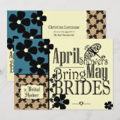 Invitation Fête des mariées vintage Garden (Devant / Derrière)