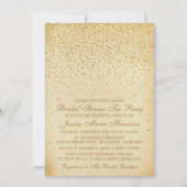 Invitation Fête des mariées vintage Glam Gold Confetti (Devant)