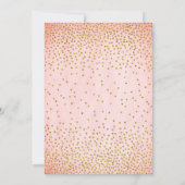 Invitation Fête des mariées vintage Gold Confetti rose (Dos)