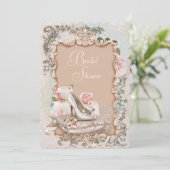 Invitation Fête des mariées Vintage haute chaussure (Debout devant)