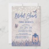 Invitation Fête des mariées vintage lanterne papillon & fleur (Devant)