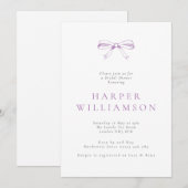 Invitation Fête des mariées vintage pourpre (Devant / Derrière)
