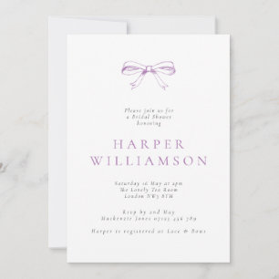 Invitation Fête des mariées vintage pourpre