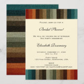 Invitation Fête des mariées vintage, Rayures D'Automne Chaude (Devant / Derrière)