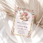 Invitation Fête des mariées vintage Rose Floral High Tea Part<br><div class="desc">Personnalisez cette invitation vintage à la fête du thé facilement et rapidement. Cliquez simplement sur le bouton customiser pour modifier les textes, modifier les polices et les couleurs des polices. Doté d'une jolie théière et d'une tasse de thé vintages, de belles roses roses rousses et d'une bordure d'or antique. Option...</div>
