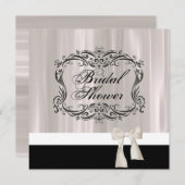 Invitation Fête des mariées vintage Silver Victorian (Devant / Derrière)