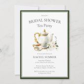 Invitation Fête des mariées vintage Tea Party (Devant)