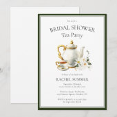 Invitation Fête des mariées vintage Tea Party (Devant / Derrière)