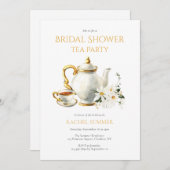 Invitation Fête des mariées vintage Tea Party (Devant / Derrière)