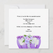 Invitation Fête des mariées violet blanc Corset Fleur (Dos)