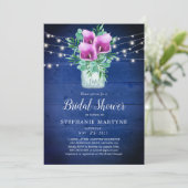 Invitation Fête des mariées Violet Calla Lily Lights Floral (Debout devant)