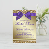 Invitation Fête des mariées violet et or (Debout devant)