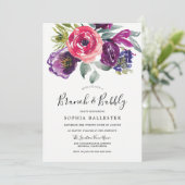 Invitation Fête des mariées violet et rousse Brunch & mousseu (Debout devant)