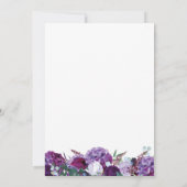 Invitation Fête des mariées violet Floral Rose or géométrique (Dos)