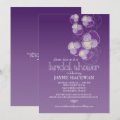 Invitation Fête des mariées Violet Ombre Falling Flowers (Devant / Derrière)