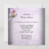 Invitation Fête des mariées violet rose Garçon dentelle blanc (Dos)